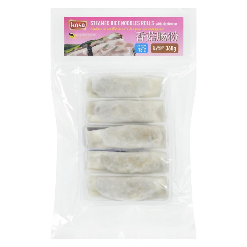 Frozen Steamed Rice Noodles Rolls with Mushroom