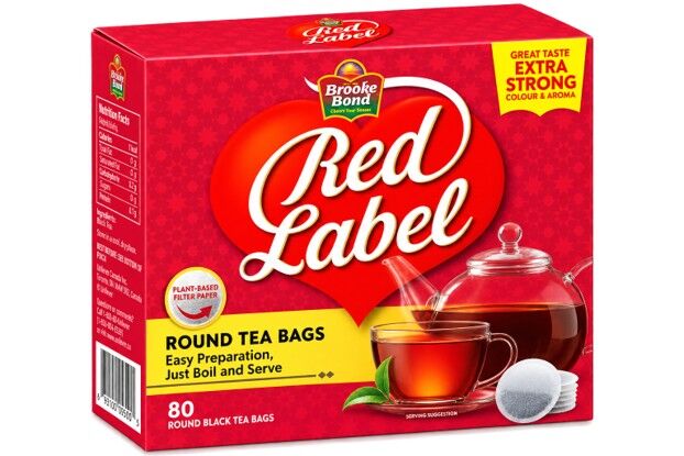 Red Label Black Tea Can Round 12X80X3G